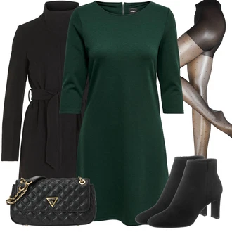 Outfit sa Crna Midi Kaput/Vuneni Kaput/Zimski Kaput Vuneni kaput/Scuba Kaput/loden kaput Vila "Trendi zimski outfit"