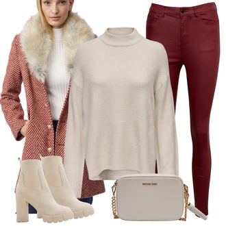 Outfity pro volný čas s Červená/Vínová/Tmavě červená orsay "Silvestrovský Outfit"