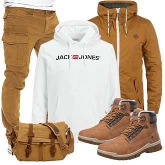 Retro Outfit mit Braun/Beige Winter Stiefelette/Winter Stiefel/Wattierte Stiefel/Wasserdichter Outdoorschuh/Klassischer Stiefel/Winter Sneaker/Trekkingstiefel/Wasserfester Schuh/Herren Lederschuhe/Wasserdichter Stiefel ARRIGO BELLO "Sportlich Outfit"Look: Stil, Indoor, Retro, Premium, Outdoor, Workwear, Country Styl, Safari, Sportlich, Unisex