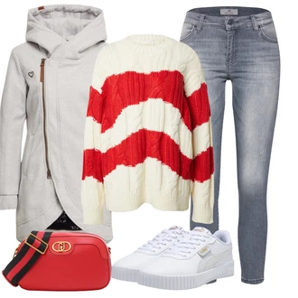 Outfit s Šedá/Černá/Světle šedá/Modrá Slim Fit Džíny/Džín s Nízkým Pasem/Kožená Pánská Bund/Push up Džín/Capri Džíny/Sportovní boty/Kožená bunda/Kotníková Bota/Džíny s Nízkým Sedem/Zkrácené Džíny/Kožené Boty/Navlékací džíny/Dámské Džíny s Délkou 7/8 LTB "Sportovní zimní outfit"