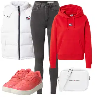 Običan Outfit sa Crna Samtaste Tajice/Jeggings/Pletena Tajica/Tajice s Prorezom/Podstavljena Tajica/Neprozirna Tajica/Kožna Jakna/Tople Tajice Noisy may "Kombinacije Za Zimu"Look: Stil, Rap, Običan, Vanjski, cool