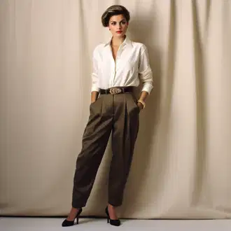 Old Money Style s Béžová/Šedá/Hnědá/Khaki Ležérní Kalhoty/Boyfriend Kalhoty/Rovná Kalhoty/Mušelínové kalhoty/Paperbag Kalhoty/Lněné Kalhoty/Chinos Only "Staré peníze Oblečení s volnými kalhotami"