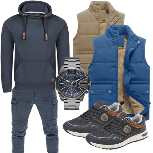 Braun/Khaki Reiseweste/Cordweste/Wollweste/Puffer Weste/Trachtenweste/Daunenweste/Steppweste/Jagdweste/Isolationsweste/Outdoorweste KEFITEVD kombinieren