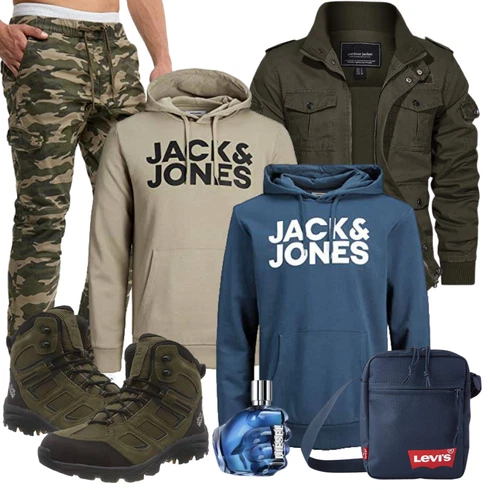 Khaki/Dunkelgrün Kapuzenpullover/Sport Sweatshirt/Damen Pullover/Sport Hoodie/Ausgefallener Hoodie/Hoodie/Vintage Hoodie/Unisex Hoodie Jack & Jones kombinieren