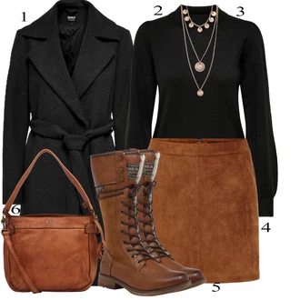 outfit mit Roza/Zlati Bogato okrašena ogrlica/Statement-verižica/Verižica/Fine verižica/Komplet nakita Pilgrim "Zimski outfit"