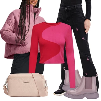 Outfit s Růžová Under Armour "Stylový zimní outfity"