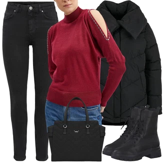 Zima Outfit s Tmavě šedá/Černá Zimní Bund/Neobvyklá bunda/Nafukovací Bund/Zimní Parka/Prošívaná Bunda/Letní peřová bunda/Vosková Bunda/Podzimní bunda/Dvojitá bunda/Parka Přechodová Bund/Udržitelná bunda/Puchová Bund zoot.lab "Stylový zimní outfity"