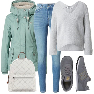 Outfit s Zelená/Světle modrá/Světle Zelená/Tyrkysový Outdoorové Bundy/Lyžařská bunda/Bunda s Kapucí/Parka Přechodová Bund/Zimní Bund/Trekingová bunda/Sněhová Bund/Jarní bunda/Snowboardová Bund/Zimní Parka/Turistická bunda Ragwear "Outfity na zimu"