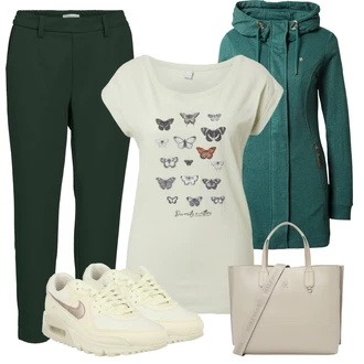 Outfit s Tyrkysový/Tmavě zelená/Zelená Mikina/Originální Mikina/Pletená Mikina s kapucí/Svetr S Kapucí/Sportovní Mikina Ragwear "Stylový zimní outfity"