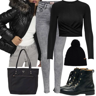 Outfity na zimu s Černá/Tmavě modrá/Hnědá Kožená kotníková bota/Vintage Kotníková Bota/Vintage kozačka/Plochá Kotníková Bota/Šněrovací Kotníková Bota GANT "Trendový zimní vzhled"