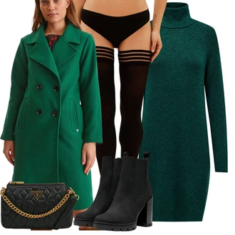 Rave Outfit s Černá Kozačka Kožená bunda/Bota na platformě/Kotníková Bota s Podšívkou/Kotníková Bota Na Podpatku/Chelsea Boty/Letní kotníková Kozačka/Zimní kotníková bota/Kožená kotníková bota/Bota na Platformě Only "Trendový zimní vzhled"Look: Bar, Rave