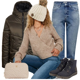 Outfit s Béžová/Růžová/Zlatý/Hnědá Women's Cosmetic Bags/Kosmetická Taštička Tommy Hilfiger "Vzhledy pro volný čas"