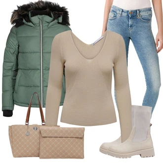 Outfity pro volný čas Zima s Šedá, Šedá orsay "Vzhledy pro volný čas"