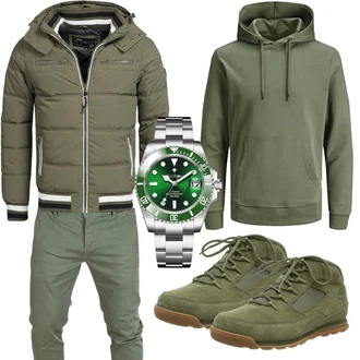 Basic Outfit mit Dunkelgrün/Grau Unkategorisiert Timberland "Winter Outfit"