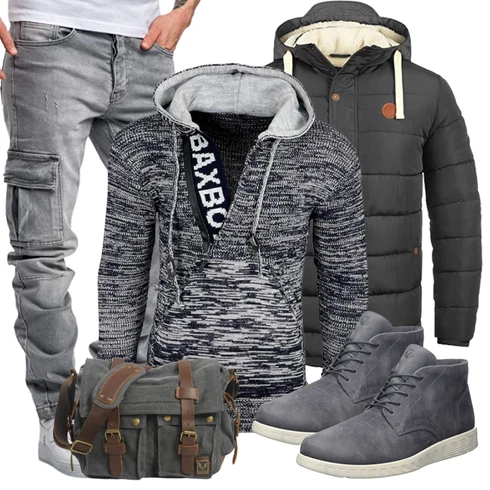 Blau/Grün Winter Parka Blend kombinieren