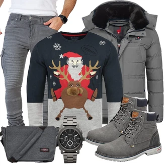 Winter Outfits Groß mit Schwarz/Gelb/Braun/Türkis/Rot/Beige Blend "Winter Outfit"