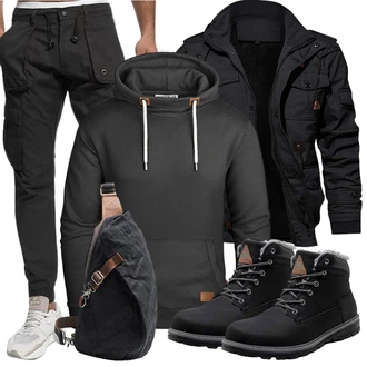 Winter Outfits Vintage mit Schwarz Unkategorisiert Neuleben "Winter Outfit"Look: Unisex, Uni, Outdoor, Sportlich, Vintage
