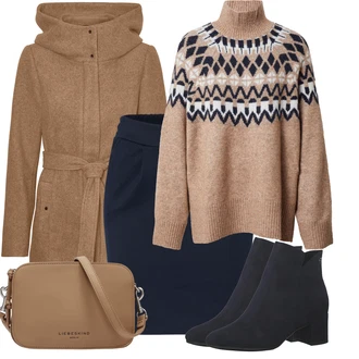 Outfity s kotníkovými botami s Tmavě modrá/Krémová/Žlutá/Bílá Sukně Pro Vysokou Školu/60tého Léta Sukně/Krátká Sukně/90tá Léta Sukně/80tého Léta Sukně/Moderní Sukně/Pletená Sukně/70tá Léta MiniSukně/Tužková Sukně/Unisex Sukně/Sukně boucle Ichi "Stylový zimní outfity"