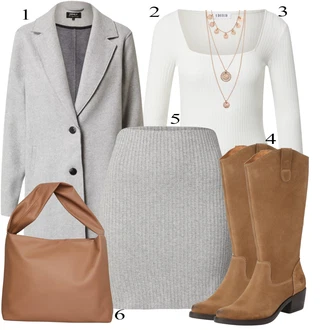 outfit mit Roza/Zlati Bogato okrašena ogrlica/Statement-verižica/Verižica/Fine verižica/Komplet nakita Pilgrim "Zimski outfit"