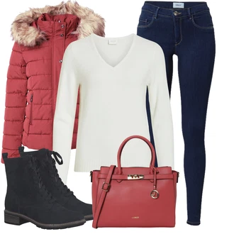 Kombinacije za zimu Ležerno Denim/Traper sa Tamnoplava/Plava Traper Tajice/Jeggings/Skinny Hlače Only "Outfit za zimu"Look: Rap, Stil, Francuske, Običan, cool, Rad, Ležerno