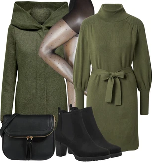 Elastický Outfit s Černá Chelsea Boty/Kožená kotníková bota/Kožená bunda/Gumová Kotníková Bota/Letní kotníková kozačka/Kotníková Bota s Podšívkou Tamaris "Zimní look"