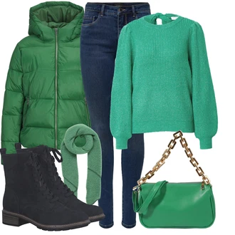 Outfit s Černá/Tmavě Modrá/Modrá/Světle Modrá Kozačka Kotníková Bota s Podšívkou/Šněrovací Kotníková Bota/Plochá Kotníková Bota/Bojová Bota/Klasická Kozačka Tamaris "Stylový zimní outfity"