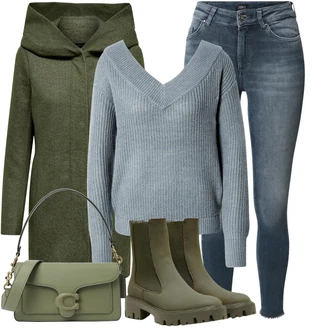Outfity s botami GoGo s Šedá/Světle modrá/Tmavě modrá/Modrá Basic Svetr/Svetr s holým zády/Kašmírový Svetr/Kašmírový Svetr/Pletený Svetr/Jednoduchý Svetr/Svetr s V-výstřihem/Vlněný Svetr Only "Pohodlné zimní outfity"Look: GoGo, Pro Dům, Nadrozměrné, Univerzitní