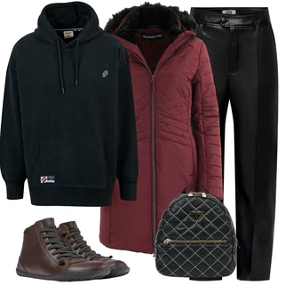 Outfit s Černá Superdry "Zimní look"