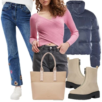 Outfity na zimu Midi s Modrá/Růžová/Červená/Lilové barvy Desigual "Zimní look"