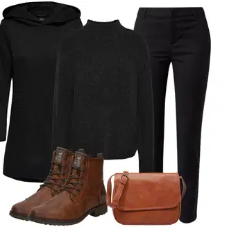 Outfit s Černá Přechodový Kabát/Softshellový Kabát/Kabát s Kapucí/Lodenový kabát/Scuba Kabát Only "Zimní look"