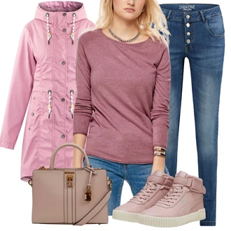 Outfit s Růžová Teniska Kožené Tenisky/Teniska teddy/Úzká Teniska/Zimní Tenisky Puma "Zimní look"