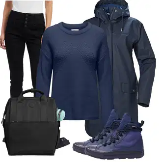 Outfity na zimu Styl 50. Let s Černá Vuch "Zimní look"Look: 50. Let, Emo, Styl, Premium, Lak, Chytrý příležitostný, Retro, Klasické, Moderní, Ležérní