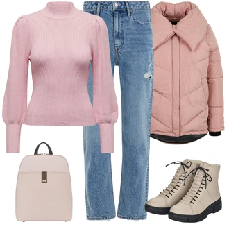Outfity na zimu s Modrá/Světle modrá Zkrácené Džíny/Džíny s Dírou/Mom Jean/Džíny s Rozparkem/Girlfriend Džíny/Vintage džíny/Boyfriend Džínové kalhoty/Dad Džíny Tommy Hilfiger "Zimní look"