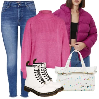 Outfity na zimu Estetika s Černá Dr. Martens "Zimní look"Look: Klasické, Estetika, Moderní, Vintage, Unisex