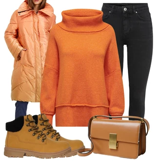 Outfity na zimu Dlouhé s Šedá Guess "Zimní look"