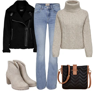 Flared Outfit s Šedá VERO MODA "Zimní outfit pro volný čas"