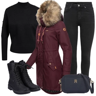Nepromokavý Outfit s Černá Kožené pánské obuv/Kozačka Zimní kotníková bota/Zimní Kozačka z jehněčí kůže/Nepromokavá Kozačka/Ovčí Kožešinová Bota/Kotníková Bota s Podšívkou/Bojová Bota/Šněrovací Kotníková Bota/Klasická Kozačka/Vycpaná Kozačka Rieker "Zimní outfit pro volný čas"