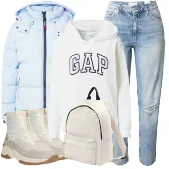 Outfity z džínu Rovná noha s Tyrkysový Tommy Jeans "Zimní outfity"