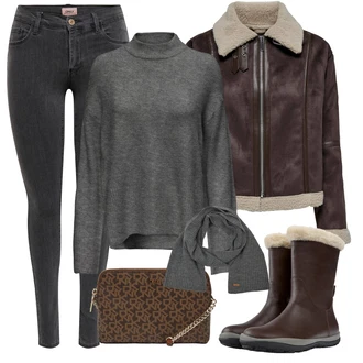 Outfit s Červená DKNY "Zimní outfity"