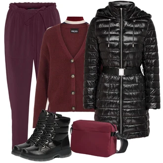 Kašmír Outfit s Růžová/Šedá Tommy Hilfiger "Zimní outfity"