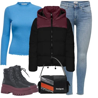 Outfity z džínu Pyžamové s Bílá Desigual "Zimní outfity"