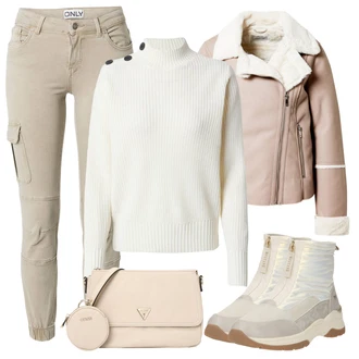 Lehké Outfit s Šedá/Bílá/Béžová/Khaki/Hnědá Kožená bunda/Teniska na platformě/Gumová Kotníková Bota/Tenisky s Bočním Zipem/Vodotěsná outdoorová Bota/Nepromokavá Bota/Kožené pánské obuv/Zimní tenisky/Kozačka se zipem Mustang "Zimní outfity"