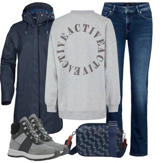 Respira Outfit s Šedá/Tmavě šedá/Světle šedá Teniska Zimní Tenisky Geox "Zimní outfity"