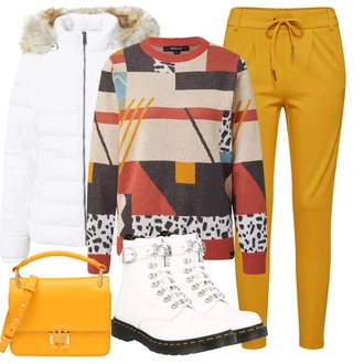 Outfit s Černá Kozačka Šněrovací Kotníková Bota Dr. Martens "Zimní outfity"