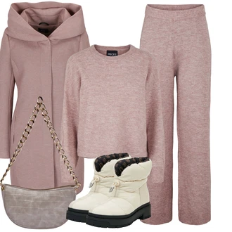 Outfit s Bílá/Béžová/Khaki Kozačka Boty do Sněhu/Zimní bota/Zimní Kozačka z jehněčí kůže/Vycpaná Kozačka/Zimní tenisky/Zimní kotníková bota Guess "Zimní outfity"