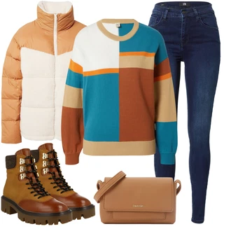 Outfity na zimu s Oranžová/Hnědá Prošívaná Bunda/Nafukovací Bund/Letní peřová bunda/Puchová Bund/Zimní Bund/Krabice bunda/Udržitelná bunda/Otočná Bunda/Podzimní bunda BILLABONG "Zimní outfity"