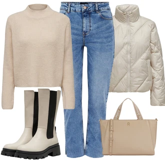 Outfity na zimu Rovná noha Džínovina s Tmavě modrá Pieces "Zimní outfity"