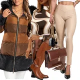 Zimske Outfiti Naramnice okrog vratu Dolga za dame image