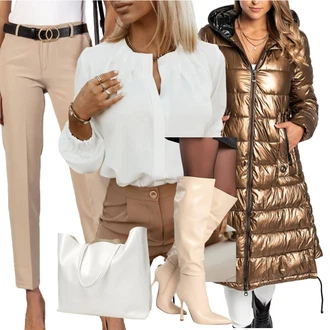 outfit mit Pastelne barve Škornj z visokimi petami/Škornj s Platformo/Škorenj z zadrgo "Zimski outfit"