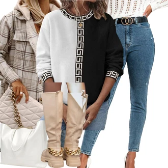 Dolga outfit mit Roza/Bež/Modra Kavbojka z Nizkim Pasom/Kavbojke Visokega Pasu/Kavbojke Sproščenega & Ohlapnega Kroja/Usnjena Jakna/Kavbojke z Razporkom "Zimski outfit"